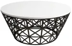 Kohvilaud Kalune Design Stil Metal Ferforje, valge v./must v., 90 cm x 90 cm x 38 cm
