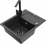 K&ouml;&ouml;givalamu Mexen Enzo 6506571005-76+670300-70+66911-70, graniit, 57 cm x 46 cm x 17.4 cm, must