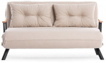 Diivanvoodi Hanah Home Sando 2-Seater, kreemjasvalge, 50 x 133 cm x 45 cm