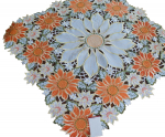 Laudlina ruudukujuline OH-232-B, valge/oranž, 85 x 85 cm