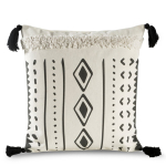 Dekoratiivpadjap&uuml;&uuml;r Boho 24, must v./kreemjasvalge, 45 cm x 45 cm