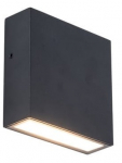 &Otilde;ue seinavalgusti Lutec Gemini XF, 9.5W, LED, IP54, tumehall v., 11 cm x 11 cm