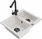 K&ouml;&ouml;givalamu koos kraaniga Mexen Carlos Duero, graniit, 58.2 cm x 47.5 cm x 17.7 cm, valge/must