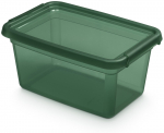 Kaanega hoiukarp, esemete hoidmiseks Orplast Base Store Pine, 4.5 l, l&auml;bipaistev v./roheline v., 28 x 19 x 13 cm