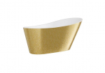 Vann, teisaldatav Besco Melody Glam, 150 cm x 80 cm x 72 cm, ovaalne, kuldne/must