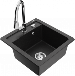 K&ouml;&ouml;givalamu koos kraaniga Mexen Vito Metallic black/silver+Chrome, graniit, 49 cm x 52 cm x 21 cm, metallic black/silver+chrome