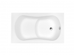 Vann, sisseehitatav Besco Aria Rehab, 120 cm x 70 cm, ristk&uuml;lik, valge/must