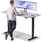 Kirjutuslaud reguleeritava k&otilde;rgusega Desktronic HomePro, 180 cm x 80 cm, 61 - 125.5 cm, must v./hall v.
