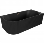 Vann seinaga, teisaldatav Mexen Gia Right, 150 cm x 75 cm x 58 cm, ovaalne, vask/matt must