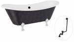 Vann, teisaldatav Besco Amelia Glam, 190 cm x 77 cm x 69 cm, ovaalne, must/kroom