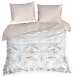 Voodipesukomplekt Design 91 Verano 8 PTB-37, valge v./roosa v./hall v., 70 x 80 cm, 140 x 200 cm