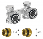 &Uuml;hendusventiil Ferro LZ07YKW, kuul/topelt, radiaatorile, 3/4", 1/2"