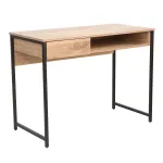 Kirjutuslaud sahtlitega Home4you Dimitra, 100 cm x 50 cm, 76 cm, pruun v./must v.