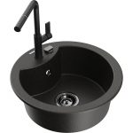 K&ouml;&ouml;givalamu koos kraaniga Mexen Diego, graniit, 48.8 cm x 48.8 cm x 16.7 cm, metallic black/gold+black