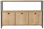 Konsoollaud Nordure Solace, tamm v./must v., 30 cm x 120 cm x 77 cm