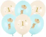 &Otilde;hupallide komplekt ovaalsed PartyDeco Mouse 1, beež v./helesinine v., 6 tk