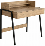 Kirjutuslaud sahtlitega Akord Furniture Factory Flux, 48 cm x 78 cm, 95 cm, must v./artisan oak v.