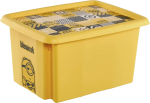 Kaanega hoiukarp, esemete hoidmiseks Keeeper Karolina Minions Mosaic, 15 l, kollane v., 38 x 29.5 x 20.5 cm