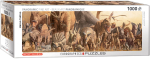 Pusle Eurographics Panoramic Fine Art Haruo Takino Dinosaurs 6010-4650, 99 cm x 33 cm, 1000 tk, pruunikas v.