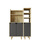Multifunktsionaalne k&ouml;&ouml;gikapp Kalune Design Parma 3, antratsiit v./safiir tamm v., 105 cm x 40 cm x 155 cm