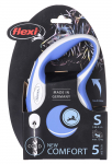 Automaatne jalutusrihm Flexi New Comfort Cord, sinine/valge, S 5m