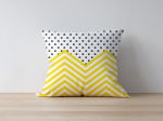 Dekoratiivpadjap&uuml;&uuml;r Mioli Decor 1064, valge/must/kollane, 43 cm x 43 cm