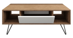Kohvilaud Kalune Design Mistico, valge v./p&auml;hklipuu v., 120 cm x 60 cm x 45.6 cm