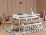 S&ouml;&ouml;gitoa komplekt Kalune Design Vina, valge v./heleroosa v.
