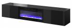 TV-laud Cama Meble Slide, must v., 200 cm x 40 cm x 37 cm