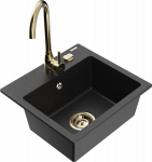 K&ouml;&ouml;givalamu Mexen Milo 6505-73-670200-50, graniit, 43.5 cm x 41 cm x 17.1 cm, kuldne/must