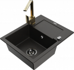 K&ouml;&ouml;givalamu Mexen Enzo 6506-75-670300-50-B, graniit, 57.6 cm x 46.5 cm x 17.4 cm, kuldne/must