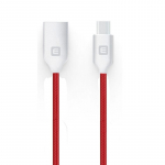 Evelatus TPC06 Nailon punutud tsinkisulam&uuml;hendusega USB -st USB-C DL jaoks & PD 20W Laadimiskaabel 1m Punane