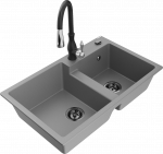 K&ouml;&ouml;givalamu koos kraaniga Mexen Tomas, graniit, 80 cm x 50 cm x 19 cm, metallic black/silver