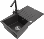 K&ouml;&ouml;givalamu koos kraaniga Mexen Cesar Duero, graniit, 77.5 cm x 47 cm x 20 cm, h&otilde;be/must