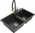 K&ouml;&ouml;givalamu koos kraaniga Mexen Tomas Duo, graniit, 80 cm x 50 cm x 19 cm, black granite