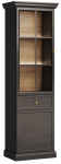 Vitriinkapp Gala Meble Lucca W2D1S, must v., 63.5 cm x 40.5 cm x 200 cm