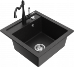 K&ouml;&ouml;givalamu koos kraaniga Mexen Vito Metallic black/silver+Black, graniit, 49 cm x 52 cm x 21 cm, metallic black/silver+black