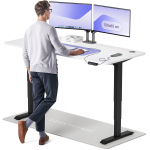 Kirjutuslaud reguleeritava k&otilde;rgusega Desktronic HomePro, 180 cm x 80 cm, 61 - 125.5 cm, valge v./must v.