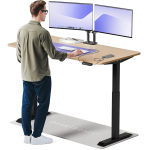 Arvutilaud reguleeritava k&otilde;rgusega Desktronic HomeOne, 160 cm x 80 cm, 72 - 122 cm, must v./bamboo v.