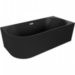 Vann seinaga, teisaldatav Mexen Gia Right, 170 cm x 80 cm x 58 cm, ovaalne, kroomi/matt must