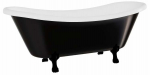 Vann, teisaldatav Besco Amelia B&W, 190 cm x 77 cm x 69 cm, ovaalne, valge/must