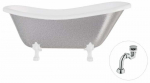 Vann, teisaldatav Besco Otylia Glam, 170 cm x 77 cm x 68.5 cm, ovaalne, valge/h&otilde;be