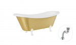 Vann, teisaldatav Besco Amelia Glam, 190 cm x 77 cm x 69 cm, ovaalne, kuldne/valge