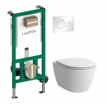 Seinapealse WC-poti komplekt integreeritud Laufen Moon, 13.5 cm x 112 cm