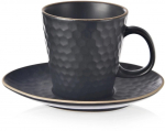 Tass alustassiga Lumarko Tea Time, must v., 0.095 l