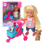 Nukk aksessuaaridega Lean Toys Girl & Dog, 11 cm, mitmev&auml;rviline