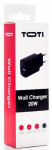 Telefoni laadija Toti, USB Type C/USB Type A, must v., 20 W