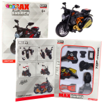 M&auml;ngumootorratas Lean Toys DIY Max Energy, 1:14, must v./oranž v.