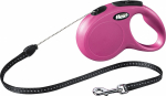 Automaatne jalutusrihm Flexi New Classic, roosa v., S 5m
