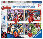 Pusle 4in1 Ravensburger Earth's Mightiest Heroes 06942, 19 cm x 14 cm, 72 tk, mitmev&auml;rviline